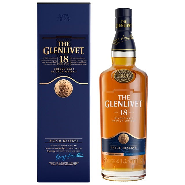 THE GLENLIVET 18Y SINGLE MALT WHISKY 70CL