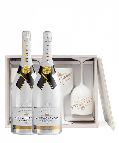 MOET & CHANDON ICE IMPERIAL DEMI SEC CHAMPAGNE 2X75CL +4 GLASSES