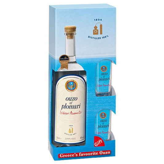 PLOMARI OUZO 700ML + 1 GLASS