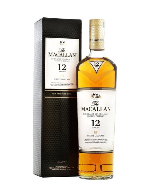 THE MACALLAN 12Y. SHERRY OAK CASK SINGLE MALT WHISKY 70CL