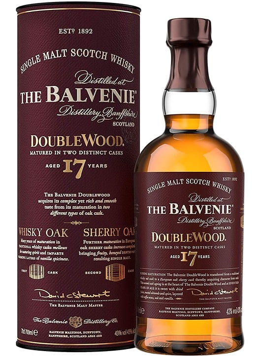 THE BALVENIE 17.Y DOUBLE WOOD SINGLE MALT WHISKY 70CL