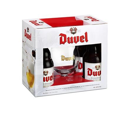 DUVEL BEER  4X33CL+GLASS GIFT