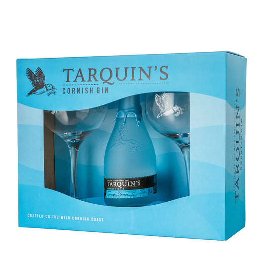 TARQUIN`S 70CL DRY GIN GIFT BOX + 2 GLASS